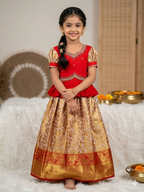 Teeya Creation New Trendy Lehenga Choli Set For Girls-Red | Grocsy
