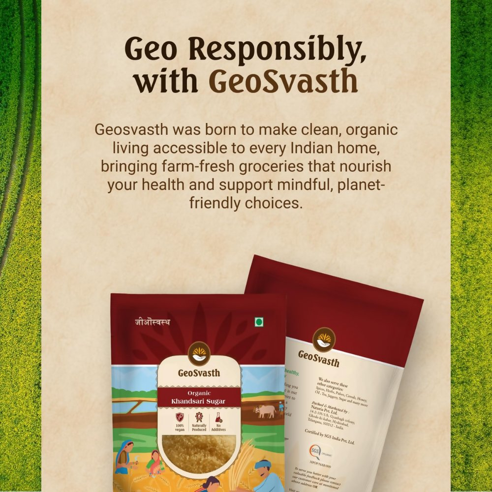 Geosvasth Organic Khandsari Sugar | Grocsy