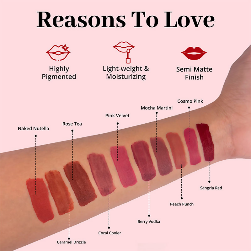 Enn Long-Lasting Liquid Lipstick With Ghee - Full Coverage & Transferproof - Mocha Martini | Grocsy