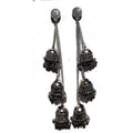 MS Fashion India Antique Studs Kashmiri Black Color Long Hangings Chains Jhumkas Pearls Earrings | Grocsy