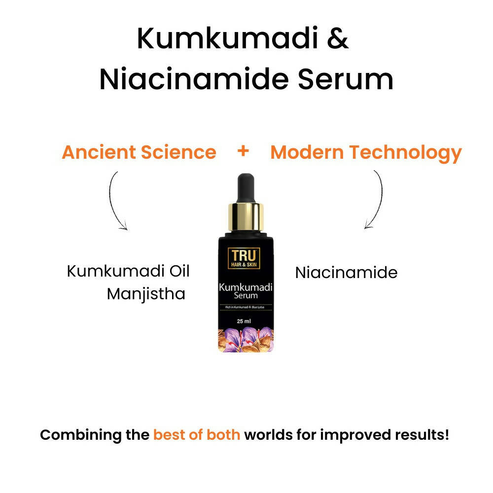 Tru Hair & Skin Kumkumadi & Niacinamide Serum | Grocsy