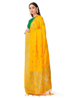 Mimosa Women's Gold Banarasi Art Silk Dupatta | Grocsy