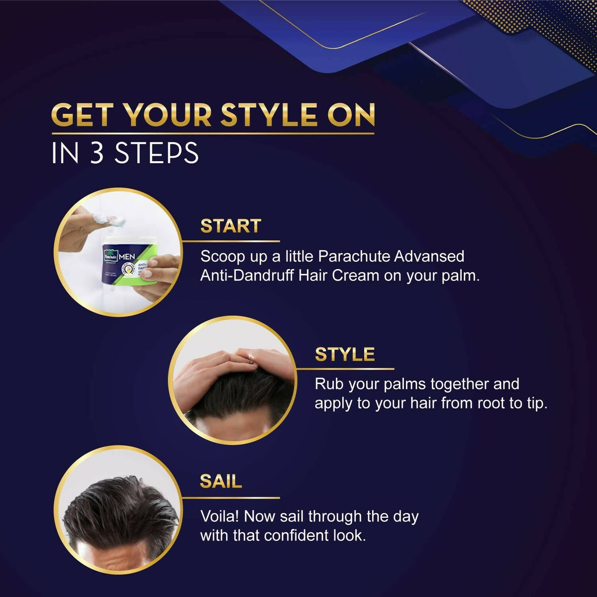 Parachute Advansed Men Hair Cream, Anti-Dandruff, With Lemon & Neem | Grocsy
