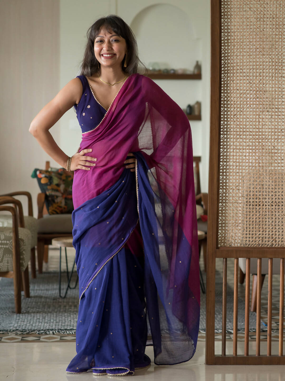 Suta Multi Color Woven Design Pure Cotton Saree | Grocsy