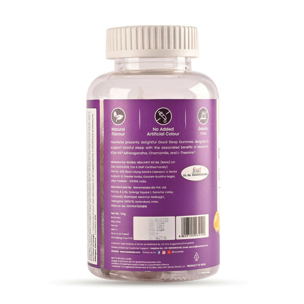 Neuherbs Good Sleep Gummies (No Added Sugar) - Mango Flavor | Grocsy