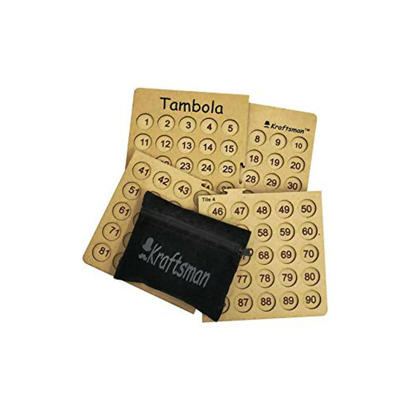 Kraftsman Portable Wooden Tambola Board Game With 600 Tickets | Grocsy