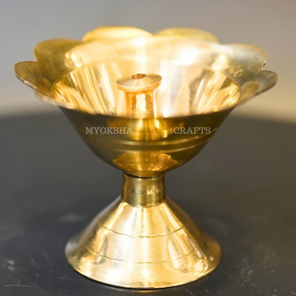 Brass Flower Diya | Grocsy