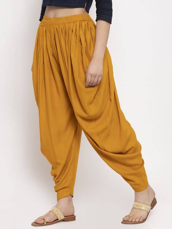 Cheera Women’s Mustard Dhoti Pant CH09D | Grocsy