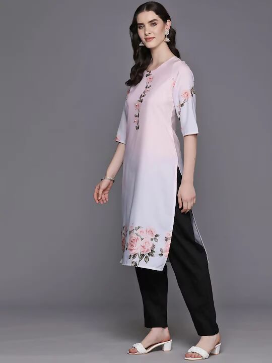Ahalyaa Women's Traditional wear Kurta - Pink | Grocsy