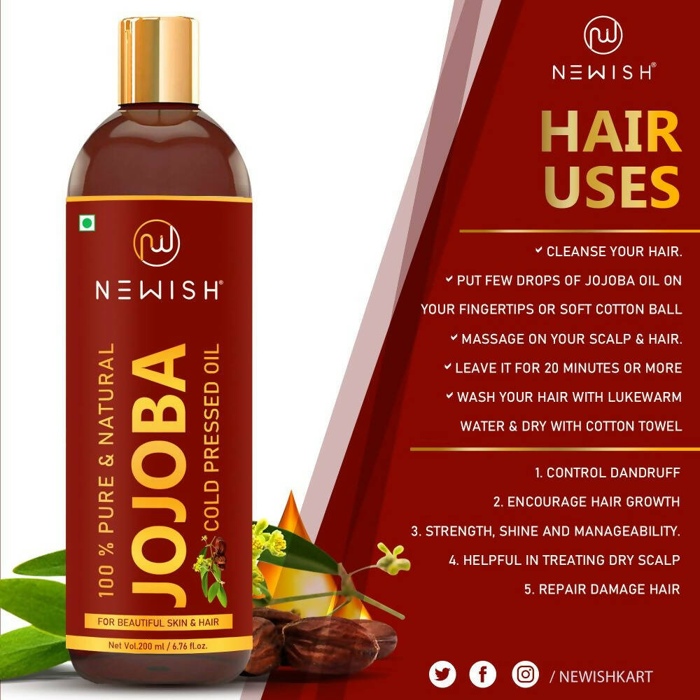 Newish Pure & Natural Jojoba Oil For Hair & Skin | Grocsy