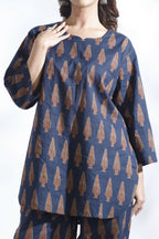Breathables Blue Butta Cotton Kurta & Pant Co-Ord Set | Grocsy