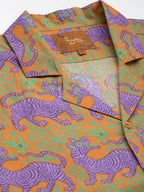 Orange Relaxed Opaque Printed Casual Resort Shirt - Mahotsav | Grocsy