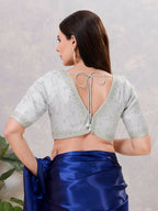 Joban Fashion Women Silk Silver Stitched Blouse | Grocsy