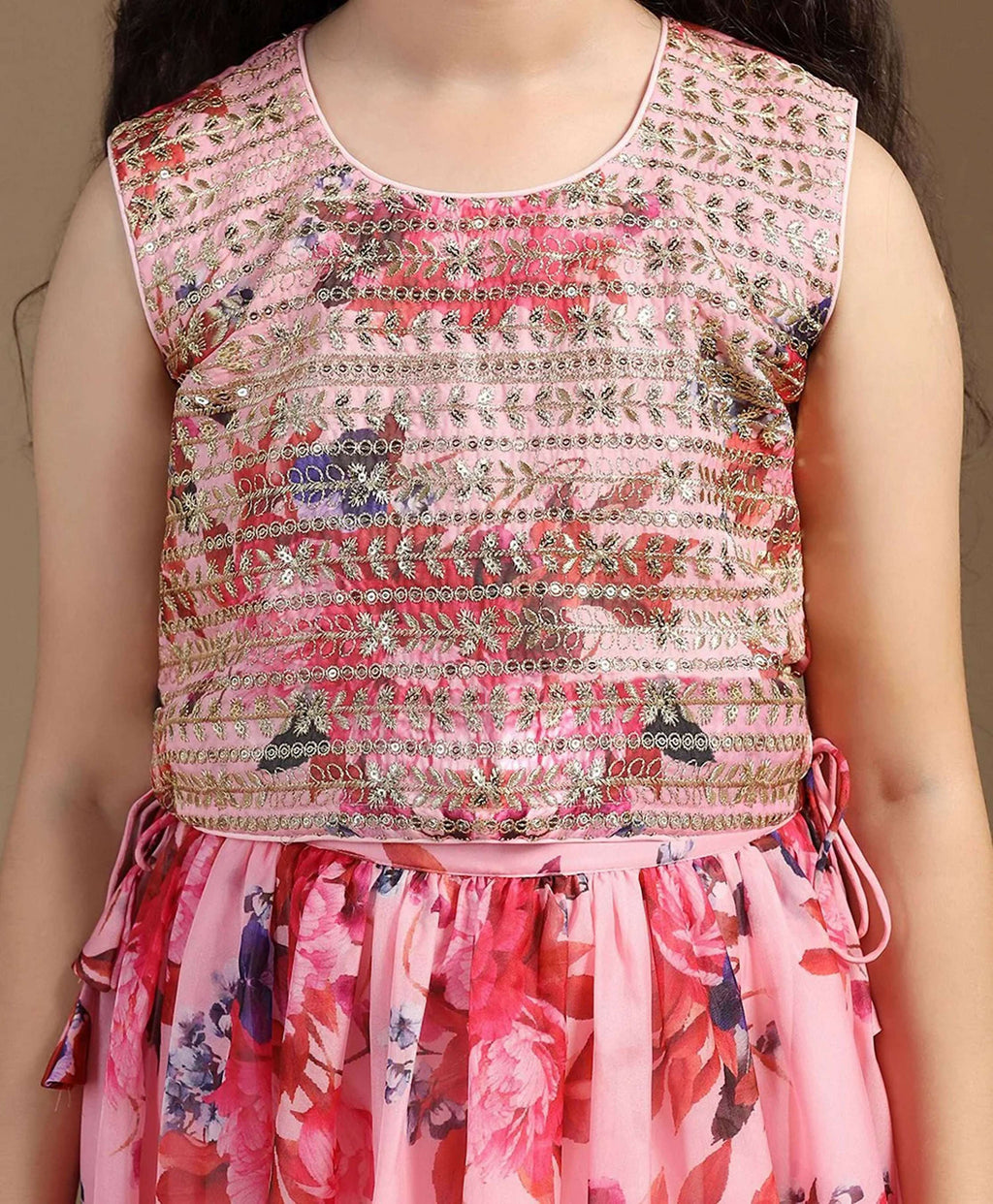 Joban Fashion Girl's Peach Color Lehenga Choli | Grocsy