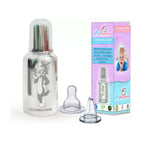 Goodmunchkins Stainless Steel Feeding Rustfree Bottle with 2 Anti Colic Silicone Nipple For Kids 220ml | Grocsy