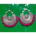 MS Fashion India Fancy Pink Pearls Chandbali Jhumka Earrings | Grocsy