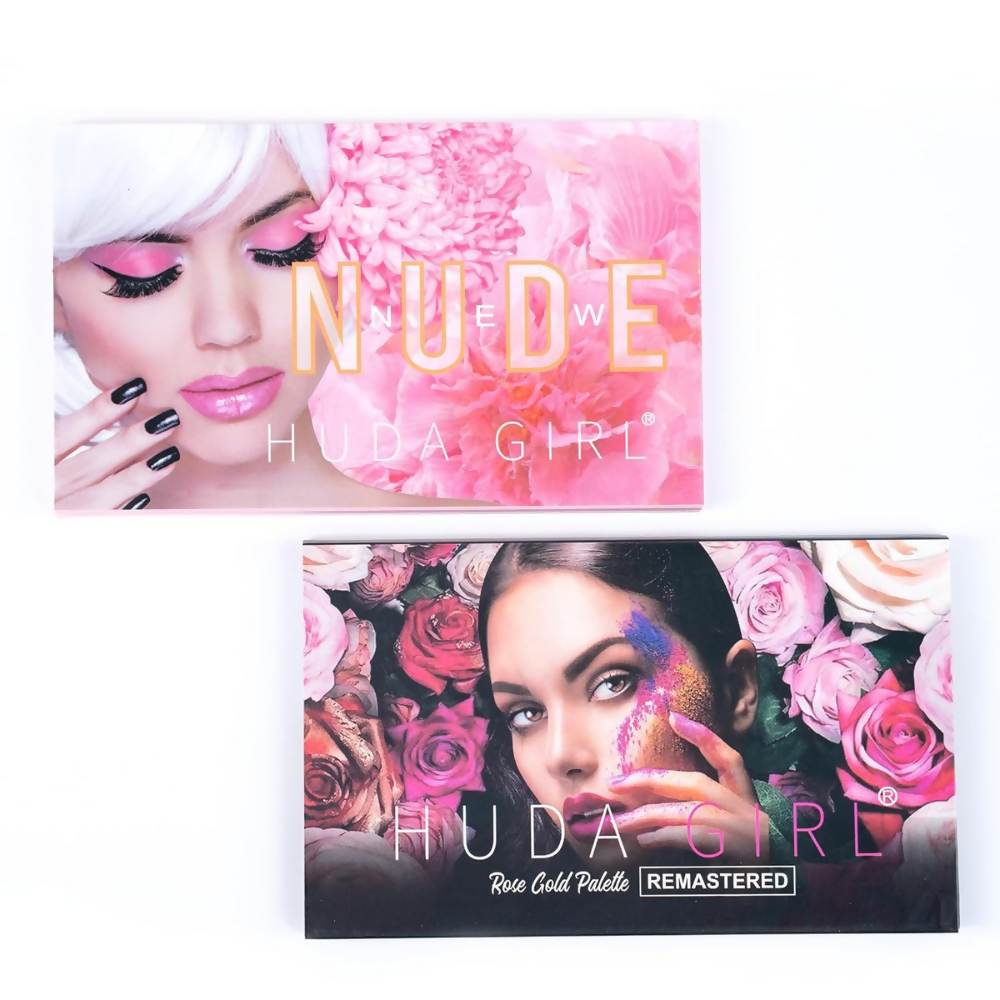 Huda Girl Beauty Rose Gold Remastered & Nude Edition Eyeshadow Palette - 36 Matte and Shimmer Finishes | Grocsy