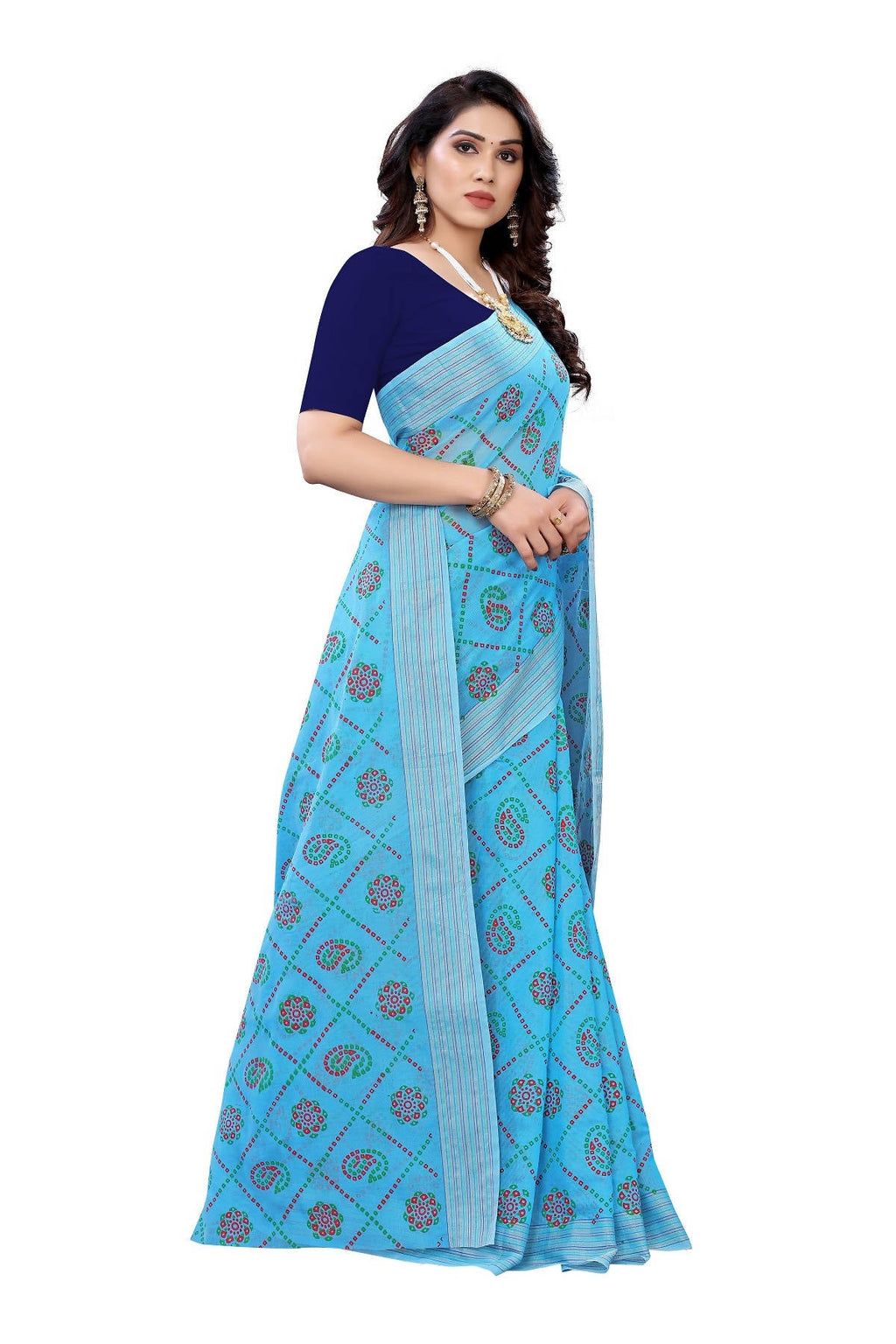 Vamika Sky Blue Linen Jari Border Saree (CHARVI SKY BLUE) | Grocsy
