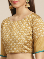 Saree Mall Off-White & Beige Printed Saree | Grocsy