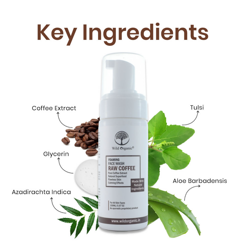 Wild Organic Faoming Face Wash Raw Coffee | Grocsy