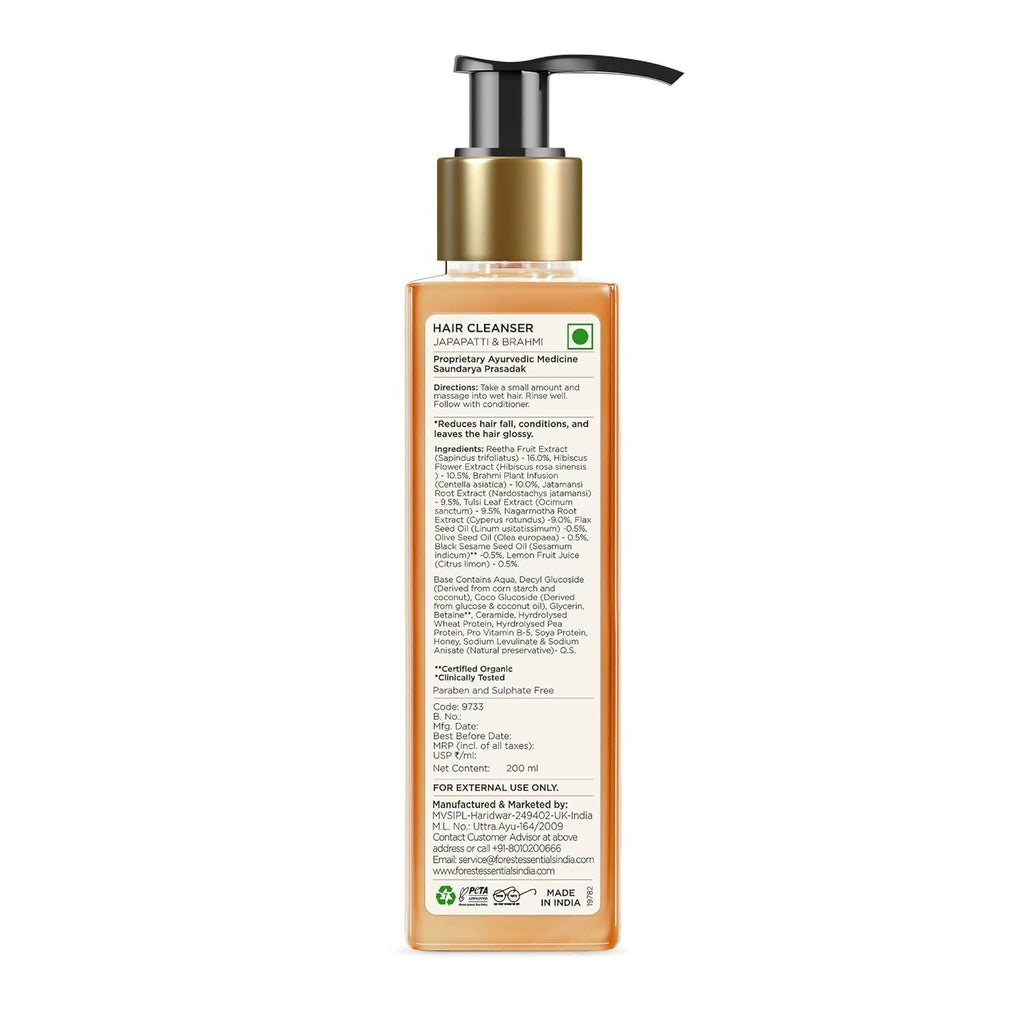 Forest Essentials Hair Shampoo Cleanser Japapatti & Brahmi | Grocsy