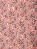 Aramya Straight Soft Cotton Floral Print Women's Kurta Set - Pink | Grocsy