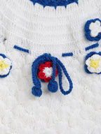 ChutPut Hand knitted Crochet Elsa Dress with Cap For Baby Girls - White | Grocsy
