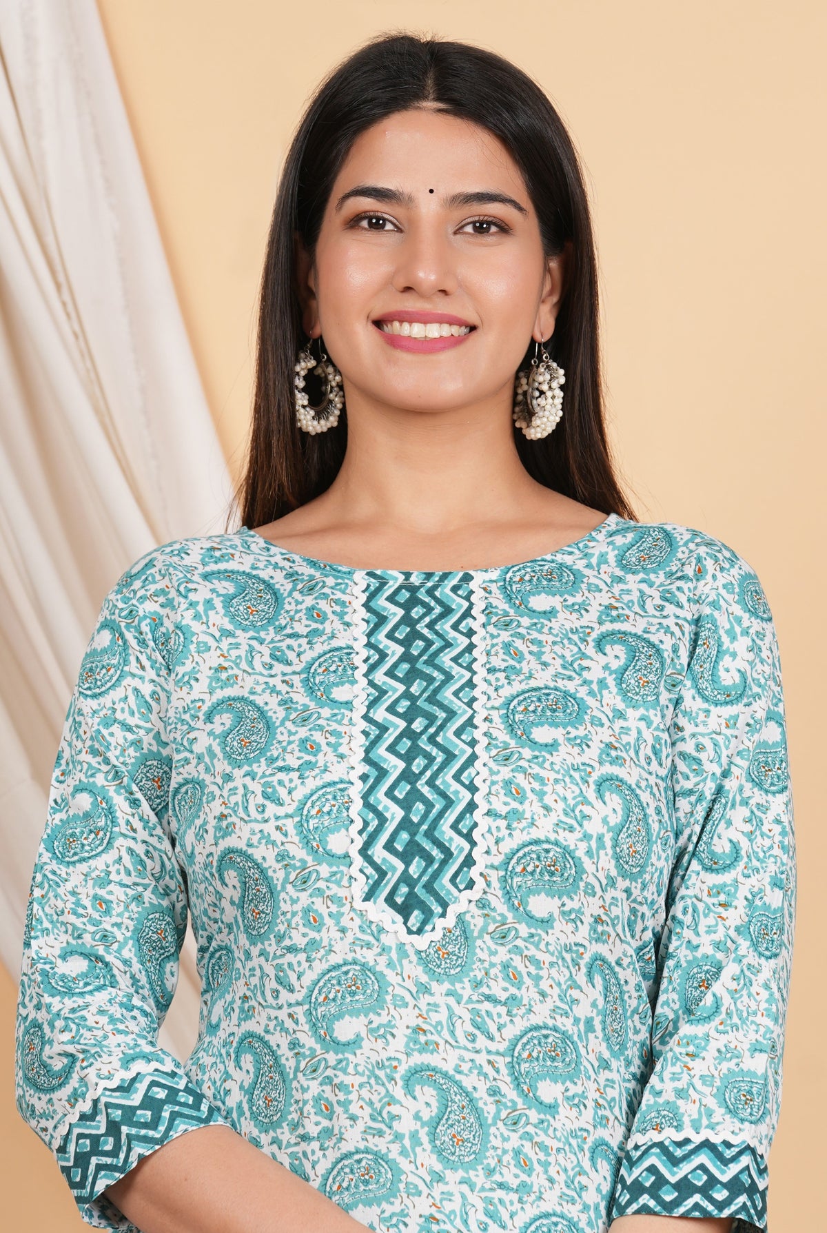 House of RP Women Green Rayon Ethnic Print Kurta & Pant Set | Grocsy