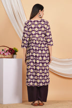 House of RP Women Blue& Multi Rayon Digital Print Kurta & Pant Set | Grocsy