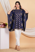 House of RP Women NavyBlue Rayon Ethnic Print Kaftan | Grocsy