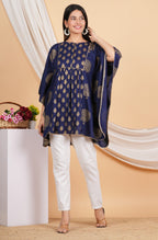House of RP Women NavyBlue Rayon Ethnic Print Kaftan | Grocsy