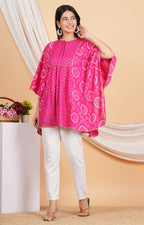House of RP Women Pink Rayon Ethnic Print Kaftan | Grocsy