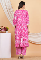 House of RP Women Rayon Cotton Floral Print Kurta ,Pant & Dupatta Set | Grocsy
