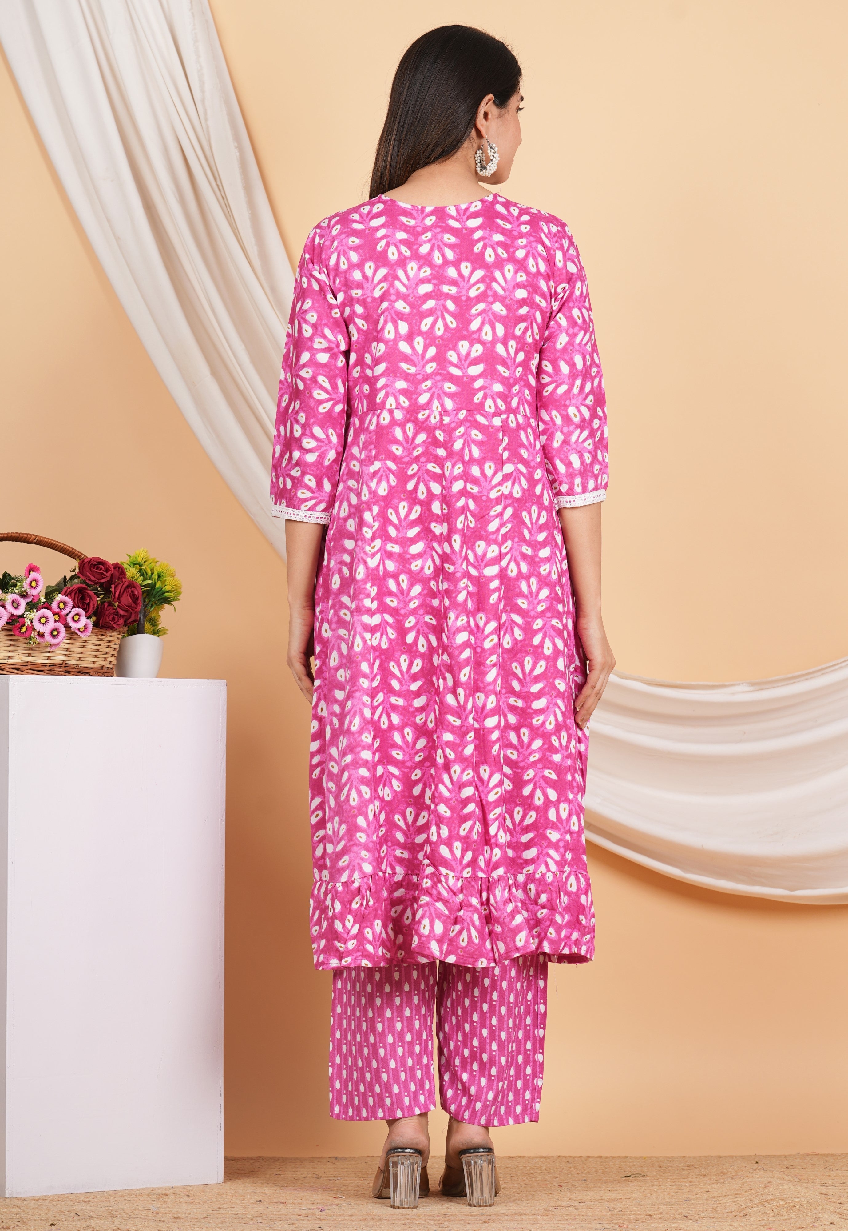 House of RP Women Rayon Cotton Floral Print Kurta ,Pant & Dupatta Set | Grocsy