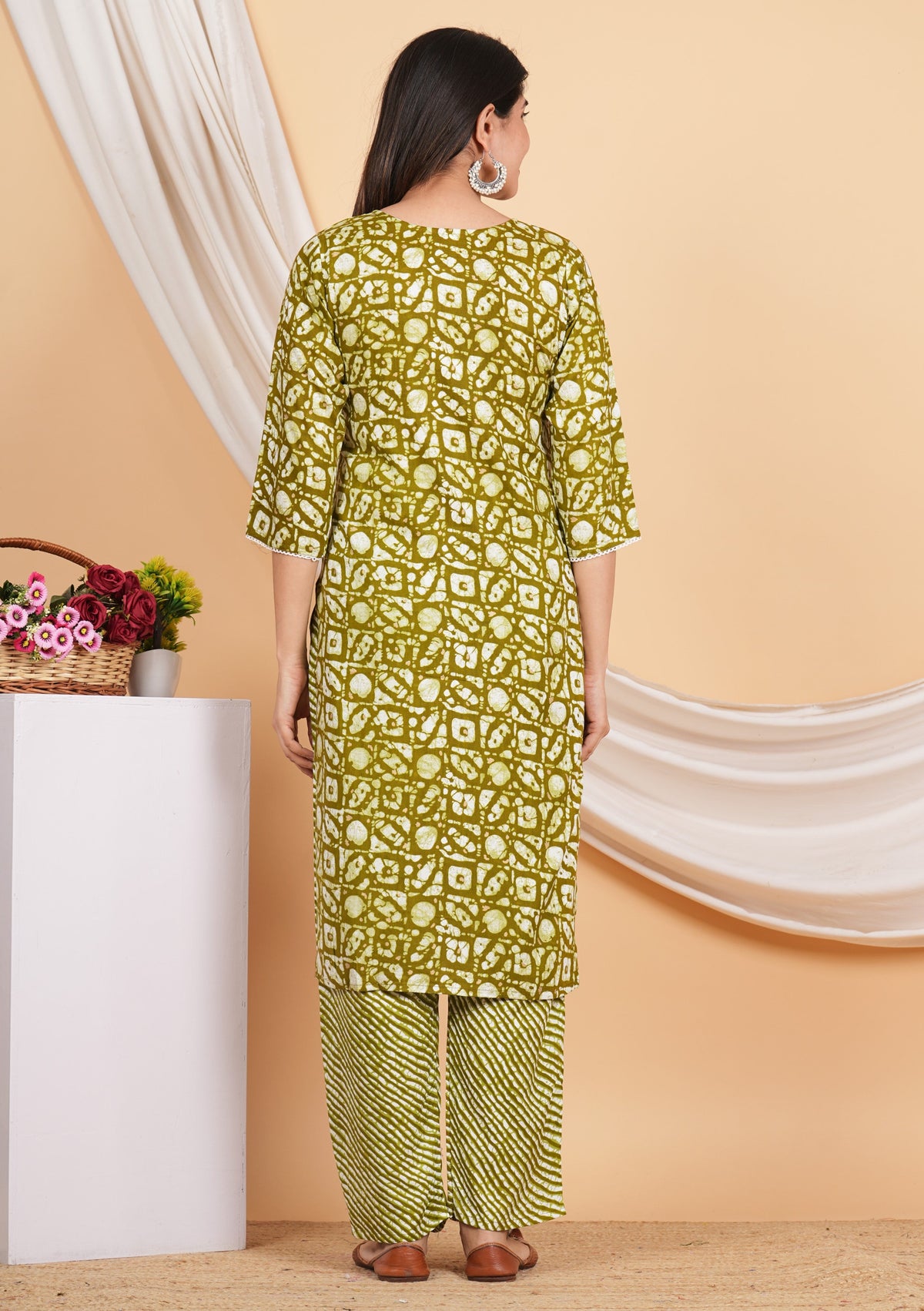 House of RP Women Rayon Dark Purple Digital Print Naira Cut Kurta, Pant & Dupatta Set | Grocsy