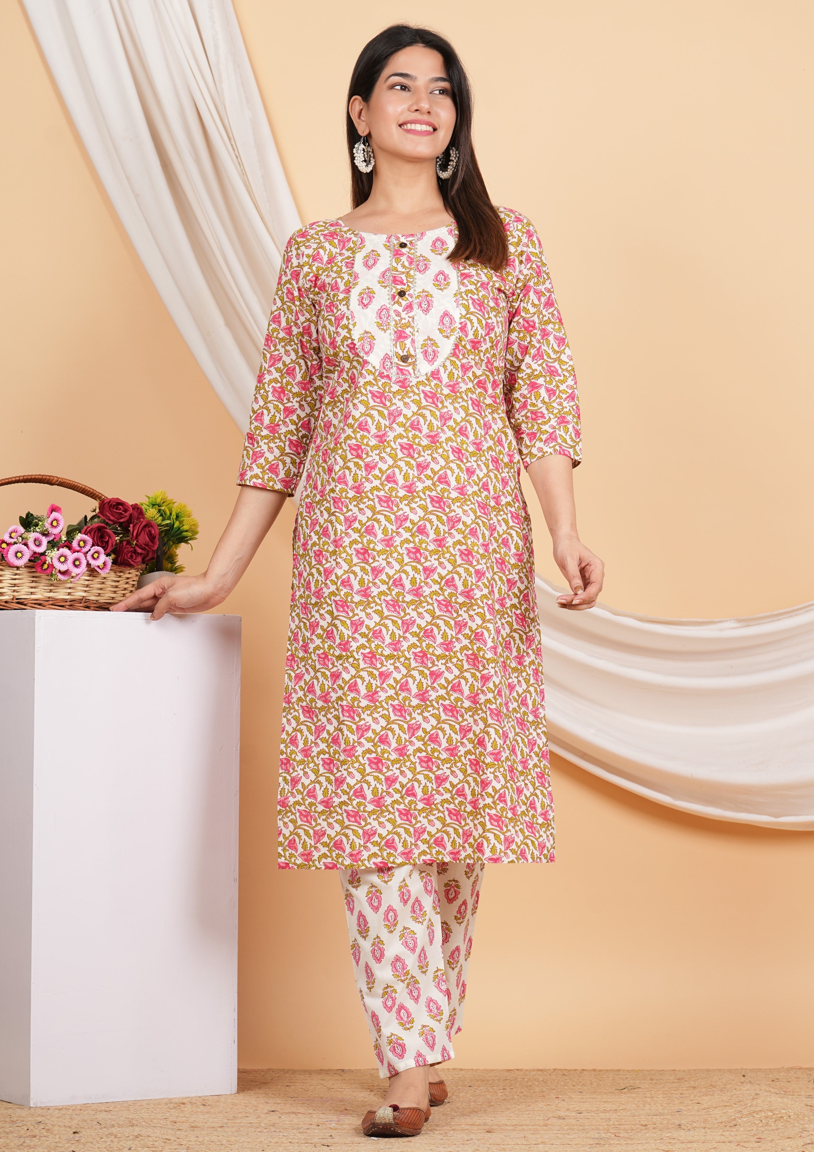House of RP Women Rayon Floral Print Kurta & Pant Set | Grocsy
