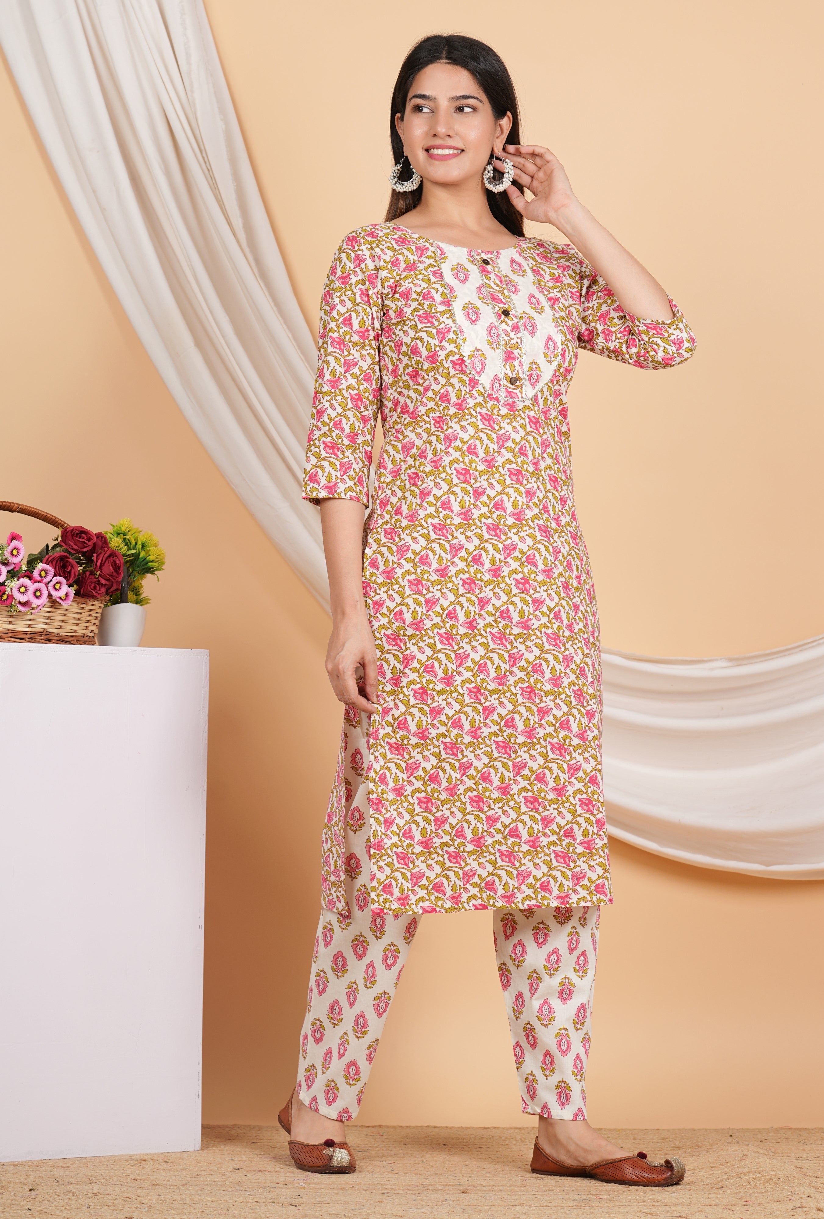 House of RP Women Rayon Floral Print Kurta & Pant Set | Grocsy