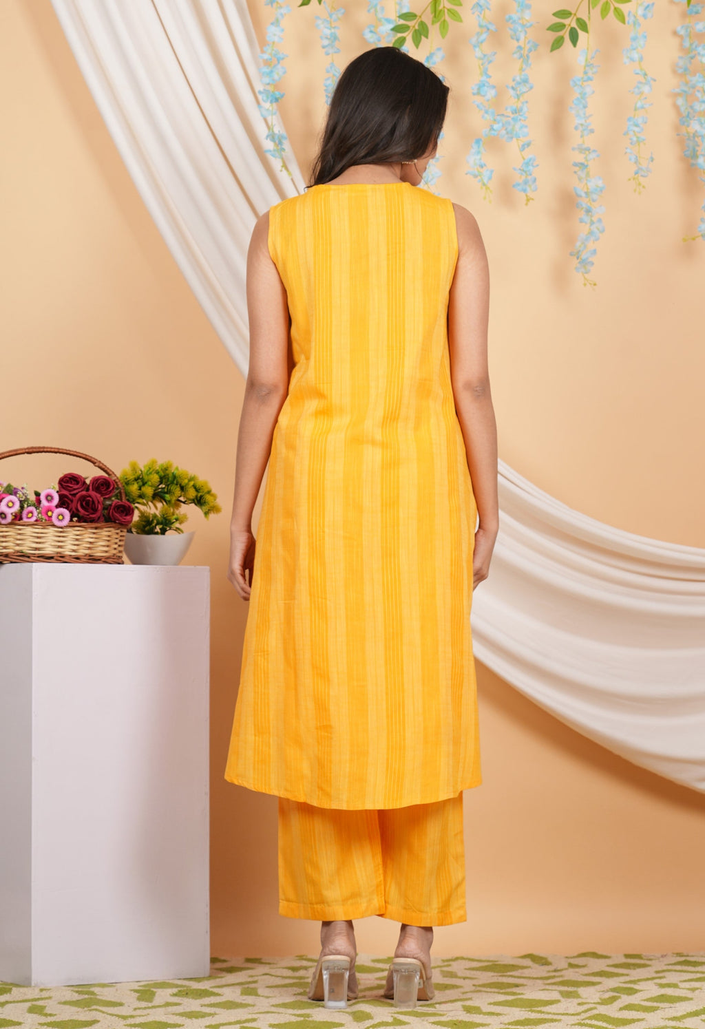 House of RP Women Orange Cotton Kurta & Pant Set | Grocsy