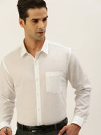 Ramraj Cotton Mens Full Sleeve White Shirt Plus Size - Minister Cotton | Grocsy