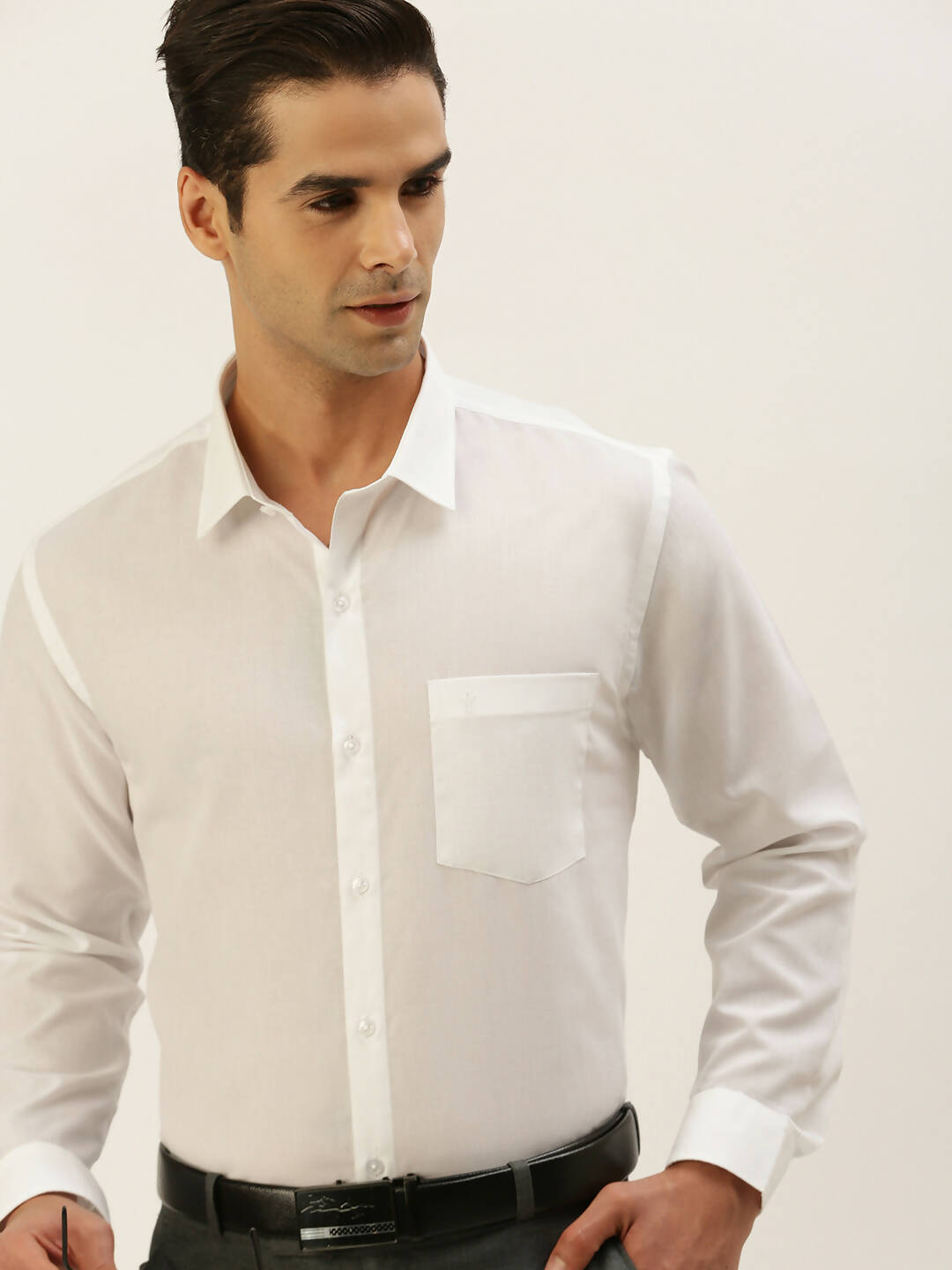 Ramraj Cotton Mens Full Sleeve White Shirt Plus Size - Minister Cotton | Grocsy