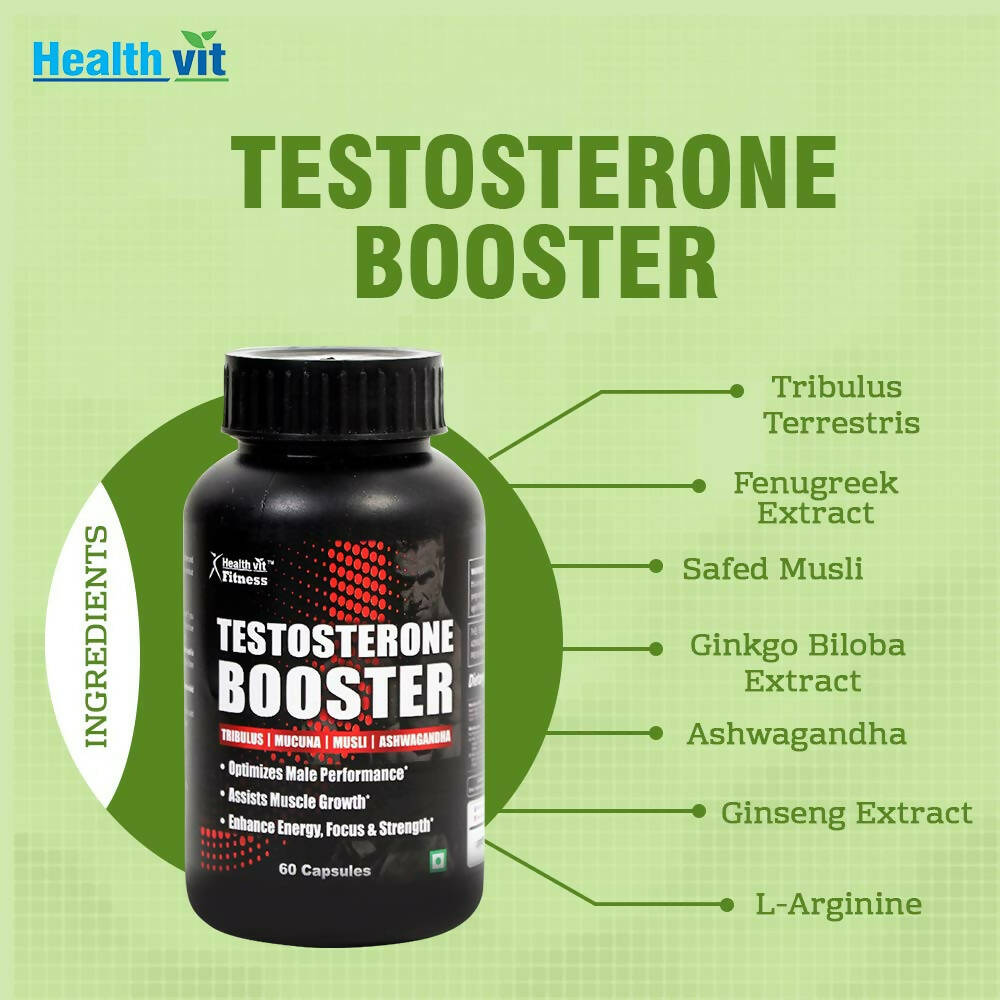 Healthvit Testosterone Booster Capsules | Grocsy