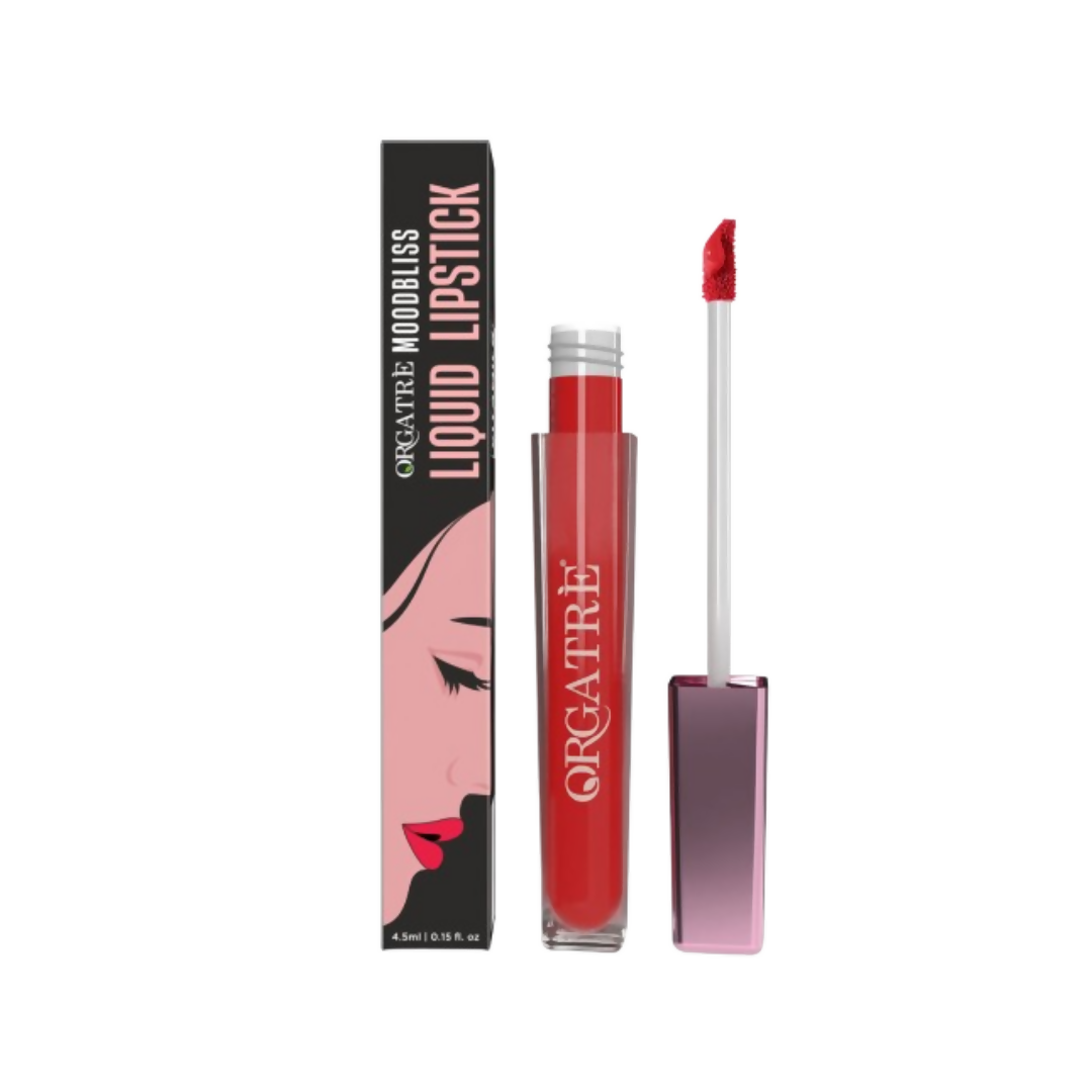 Orgatre Moodbliss Waterproof Glossy Liquid Lipstick - Saffron Allure | Grocsy