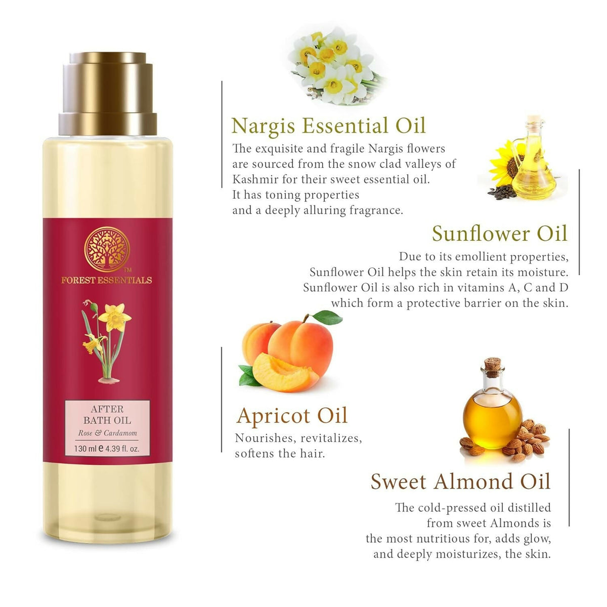 Forest Essentials After Bath Oil Nargis | Grocsy