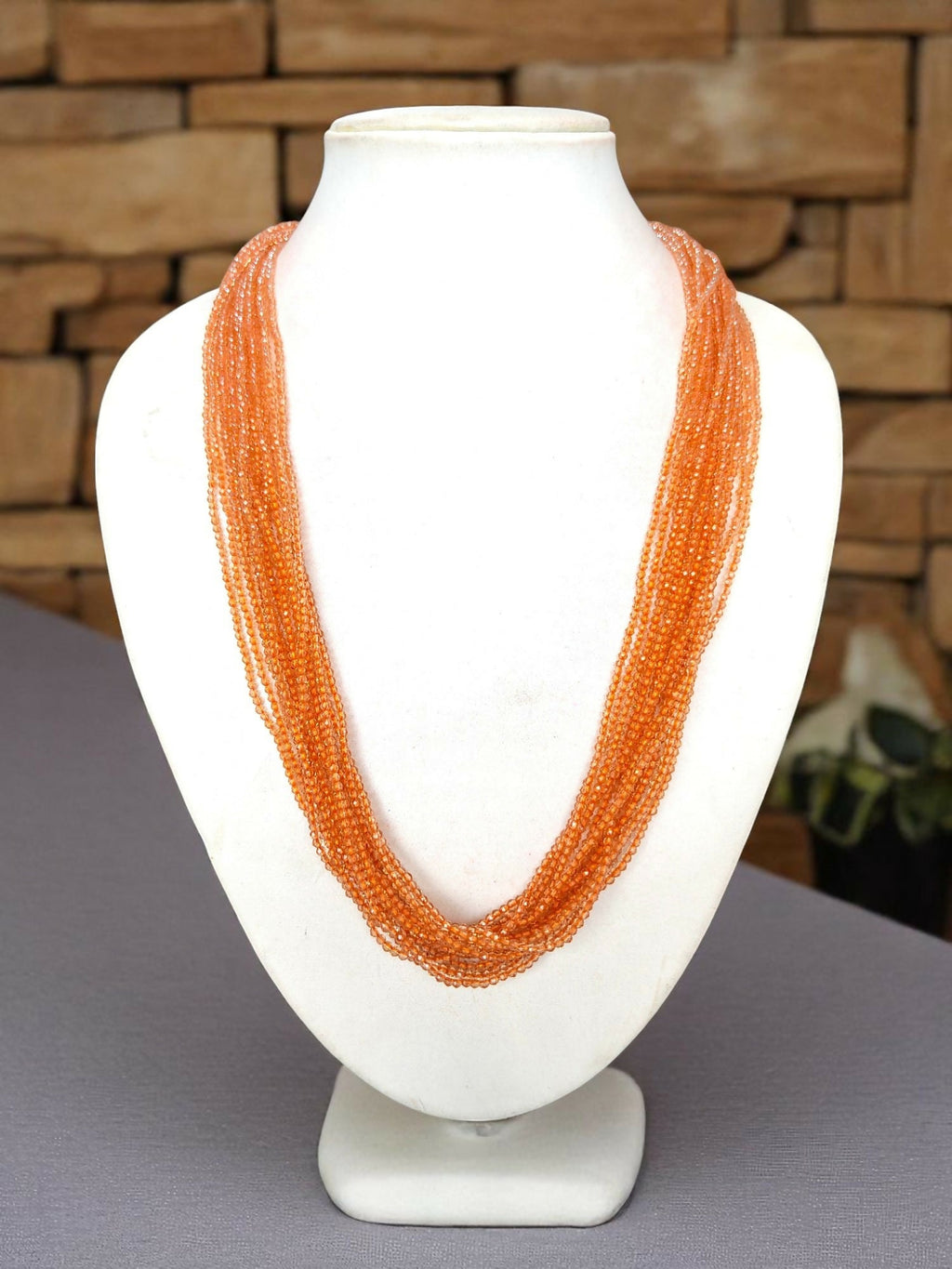 Inhanns Crystal Beads Luxe Edition – Multi-Layered Necklace - Peach | Grocsy