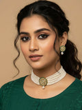 NVR Women Gold Plated White Kundan Jewellery Set | Grocsy