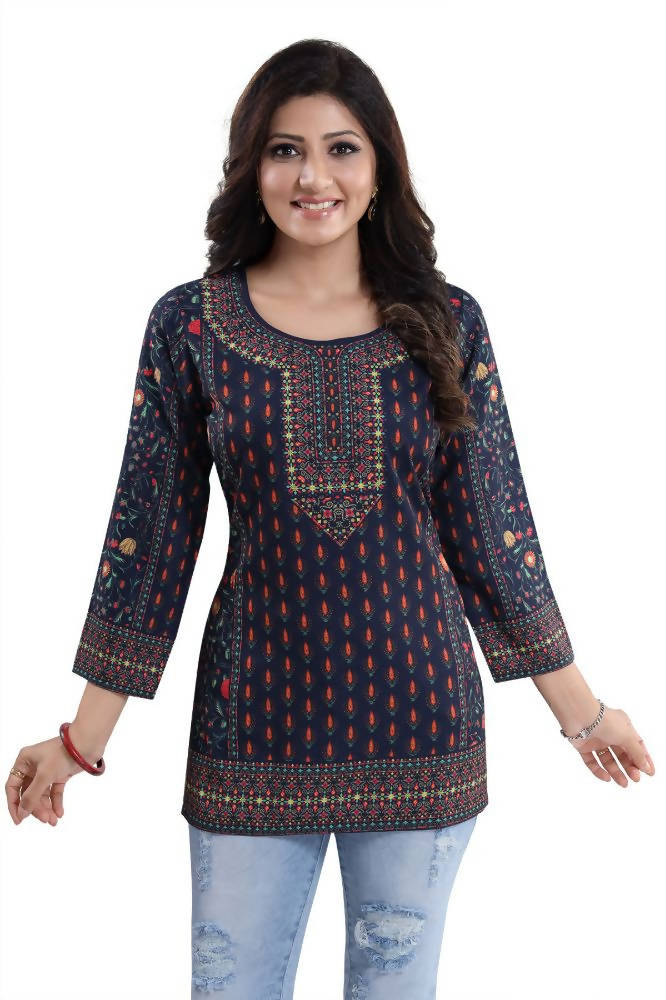 Snehal Creations Befitting Brigade Cool Printed Short Kurti Tunic | Grocsy