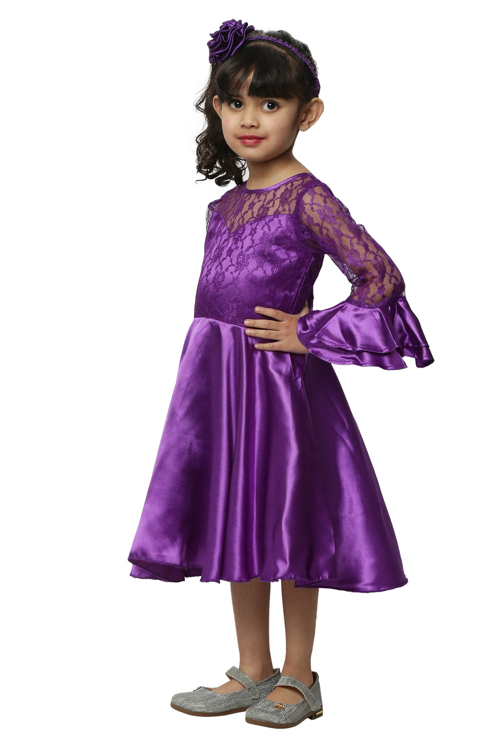 Asmaani Kids Party Wear Stylish Dresses, Perfect for Parties, Functions & Vacations - Purple | Grocsy