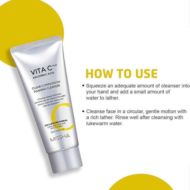 Missha Vita C Plus Clear Complexion Foaming Cleanser | Grocsy