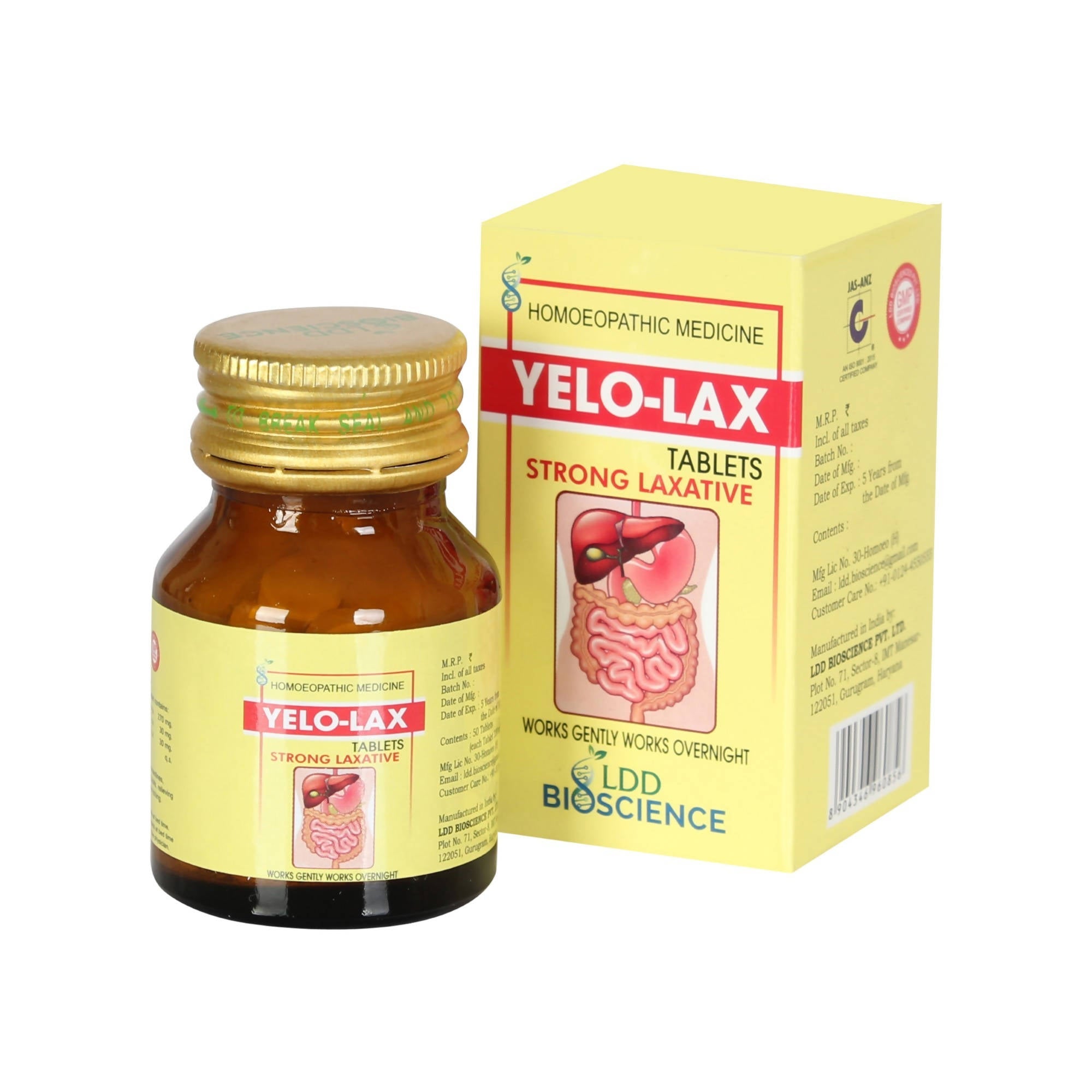 LDD Bioscience Homeopathy Yelo-Lax Tablets | Grocsy