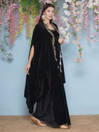Joban Fashion Black Hand Embellished Cape with Inner and Skirt | Grocsy